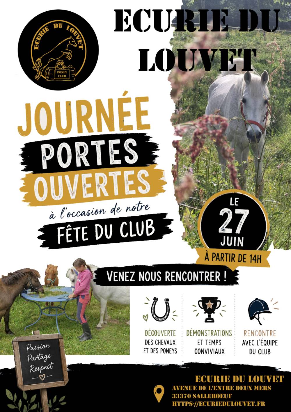 Fête du club et journée portes ouvertes le samedi 27 Juin